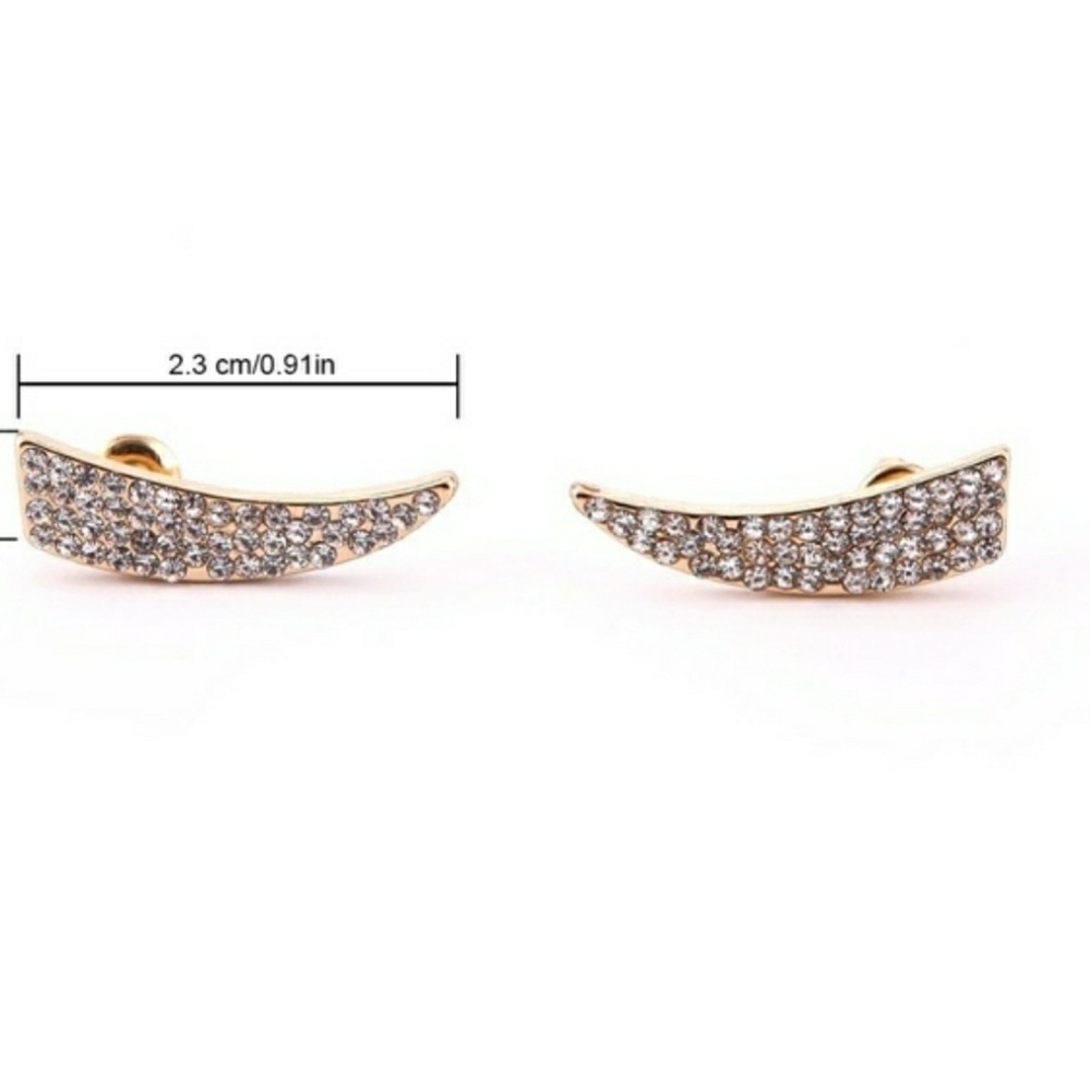 ❤ 4/$18❤ Silver Rhinestone Stud Ear Climbers - Picture 6 of 7